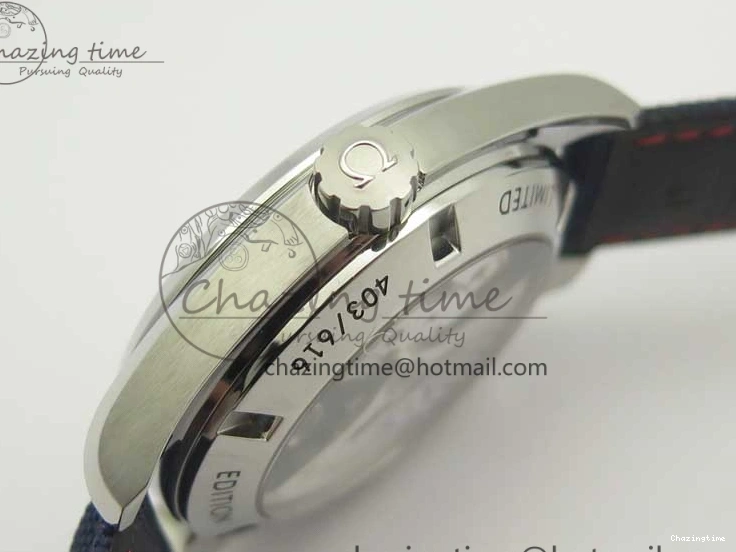 0216 EasyCare Aqua Terra Master Ryder Cup Edition VSF 1:1 Best Edition White Textured Dial on Blue Nylon Strap A8500 Super Clone 8016